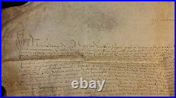 1482 Very Large Signed Parchment Epoch LOUIS XI HANDSCHRIFT AUF PERGAMENT
