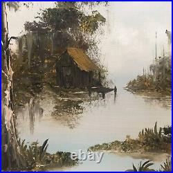 18 X 24 Miriam Ragan Vintage Framed Painting New Orleans Louisiana Swamp Bayou