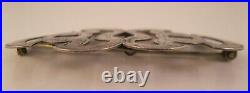 1800's Large Antique Victorian Scandanavian 830 Silver Sash Brooch Pin Signed S