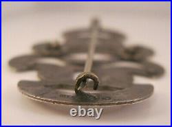 1800's Large Antique Victorian Scandanavian 830 Silver Sash Brooch Pin Signed S