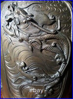 1870 Bronze Meiji Signed Japanese Yoshida Of Kyoto Antique Art Large Vase Statue