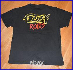 1991 OZZY OSBOURNE vtg rock concert tour t-shirt (L) Autographed Zakk Wylde