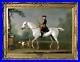 40 Hand-painted Old Master-Art Antique Oil Painting aga horse on Canvas