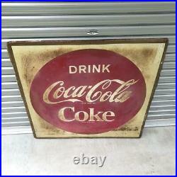 60s Vintage Coca-Cola Large Sign Plate Oversized Rare Item Collectibles