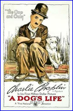 A Dog's Life Vintage Movie Poster Lithograph Charlie Chaplin S2 Art