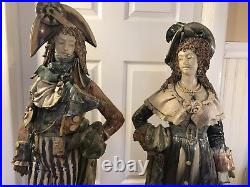 A Pair Of Large Antique Ceramic Figures, Signed Eug. Ladreyt, France Circa 1880