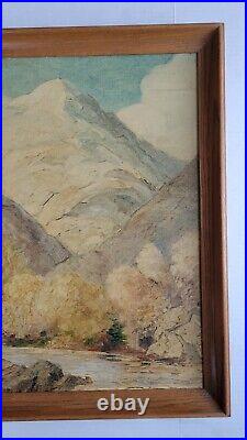 Alfred James Dewey Antique Early California Landscape Old Oil Painting Signed