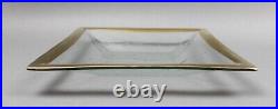 Annieglass Signed Roman Antique Gold Large 11.5 Square Platter Tray Dish Bowl