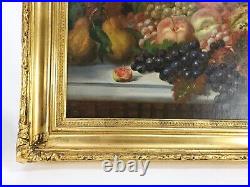 Antique 1867 Signed Léon Rousseau Oil Painting on Canvas