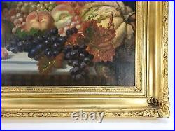 Antique 1867 Signed Léon Rousseau Oil Painting on Canvas