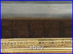 Antique 1867 Signed Léon Rousseau Oil Painting on Canvas