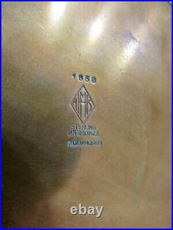 Antique 1912 Signed Art Nouveau Otto Heintz Bronze withSterling Silver Large Bowl