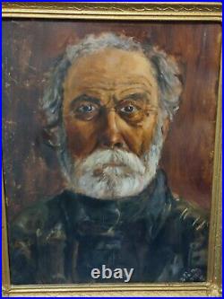 Antique 20s Original Portrait Painting of a Man Signed & Dated Framed OOAK