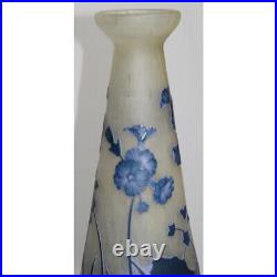 Antique 20th France Large baluster vase decorated with flowers signed DAUM 45cm