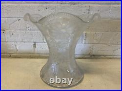 Antique ABP American Brilliant Cut Glass Large Signed Libbey Vase Floral Dec