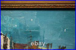 Antique Abstract European City Street Scene View Oil Painting Decorative