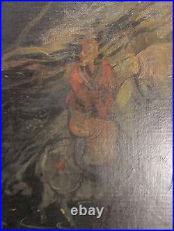 Antique American Impressionist Painting Nude Lady Oriental Chinese Background Ny