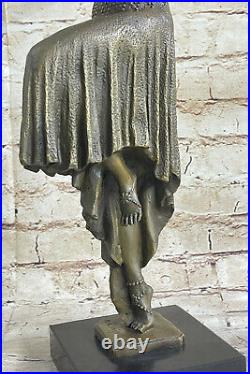 Antique Art Deco Bronze Sculpture Testris Belly Dancer Signed DH Chiparus LRG