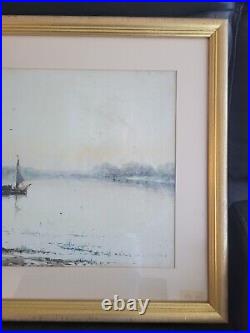 Antique British Lakeside WithC Painting Signed by Listed Artist S Mulholland