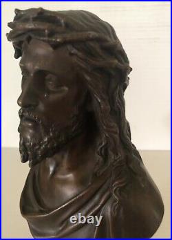 Antique Bronze Bust of JESUS CHRIST signed by J. BULIO (French 1827 1911)