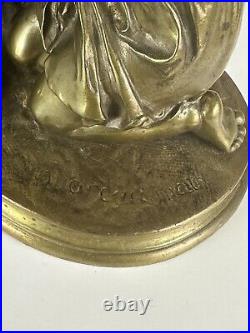 Antique Bronze Sculpture Boy and a Girl signed Mathurin Moreau (1822 1912)