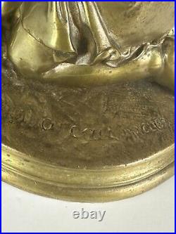 Antique Bronze Sculpture Boy and a Girl signed Mathurin Moreau (1822 1912)