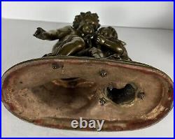 Antique Bronze Sculpture Boy and a Girl signed Mathurin Moreau (1822 1912)