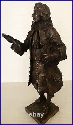 Antique Bronze Sculpture of MOLIERE signed by LEON PILET (French 1836 1916)