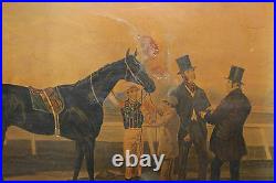 Antique Charles Hunt Painting Print On Canvas Flying Dutchman Horse Race Paris