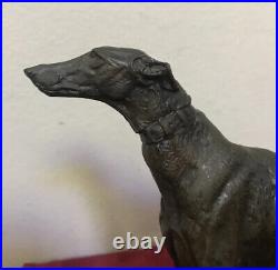 Antique E. Fremiet French Bronze Greyhound Dog Statue Sculpture Signed Large 12