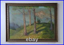 Antique Early American Plein Air Landscape Oil Painting Signed New York Artist