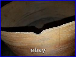 Antique Early Signed Wooden Large Cheese Box
