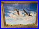 Antique Framed Geese in flight Framed Print Richard E Bishop Signed
