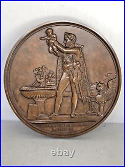 Antique French Signed Large Napoleon Bronze Medal by Andrieu Fecit