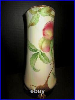 Antique Ginori Italy Hand Painted Artist Signed Large Floral Tankard Pitcher