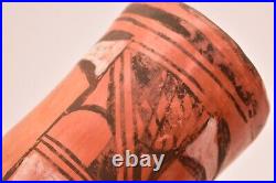 Antique Hopi Pottery Large Tewa Polychrome Pot Jug Vase Signed Native American