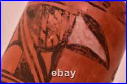 Antique Hopi Pottery Large Tewa Polychrome Pot Jug Vase Signed Native American