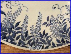 Antique Japanese Arita Imari Porcelain Large Bowl Wisteria Flowers Signed Japan