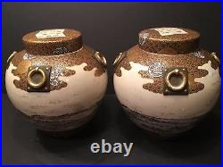 Antique Japanese Large Pair Satsuma Vases, Meiji period. Signed