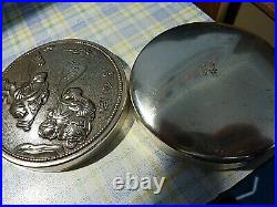 Antique Japanese Large Silver Trinket/Snuff box Hallmarked and Signed