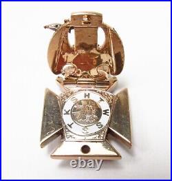 Antique Knights Templar 32nd Degree Masons 10K Gold Large Watch Fob Pendant