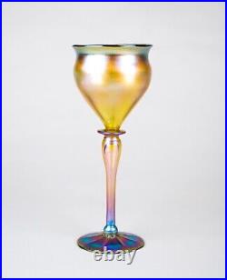Antique LCT Tiffany Favrile Glass Princess Large Goblet Signed #O1059 Circa 1901