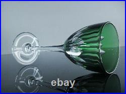 Antique Large 1 Glass Wine Crystal Colour Green Model Lorraine Baccarat Signed