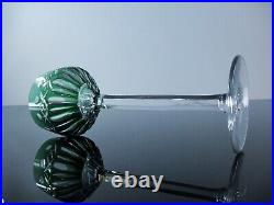 Antique Large 1 Glass Wine Crystal Double Colour Green Traminer ST LOUIS Signed