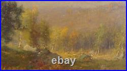 Antique Large 1912 Joseph Greenwood Early Autumn Landscape Painting