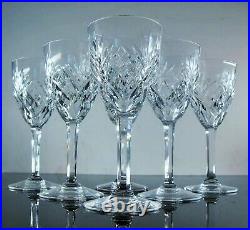 Antique Large 6 Glasses Wine Crystal Size Model Chantilly ST LOUIS Signed