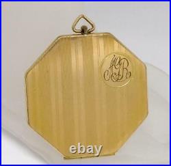 Antique Large Gold BF Locket c1930s Art Deco Photo Signed Designer