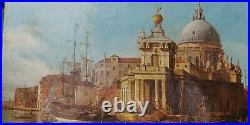 Antique Large Oil On Canvas Painting Of Venice