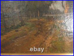Antique Massive Tonalist Moonlight Master Artist Labeled & Signed Oil Painting