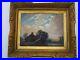 Antique Masterful American Landscape Painting With Ornate Large Frame 14 By 18